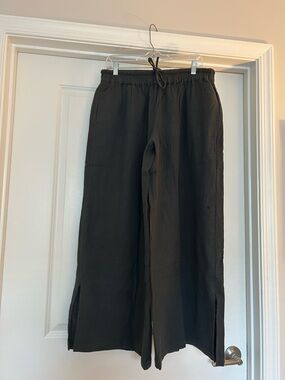 NWOT Pact Black Cotton Gauze wide leg pant